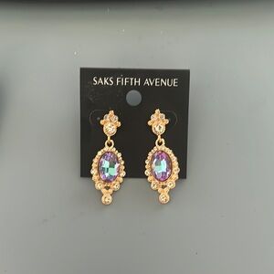 Saks Fifth Avenue Gold and Purple Earrings